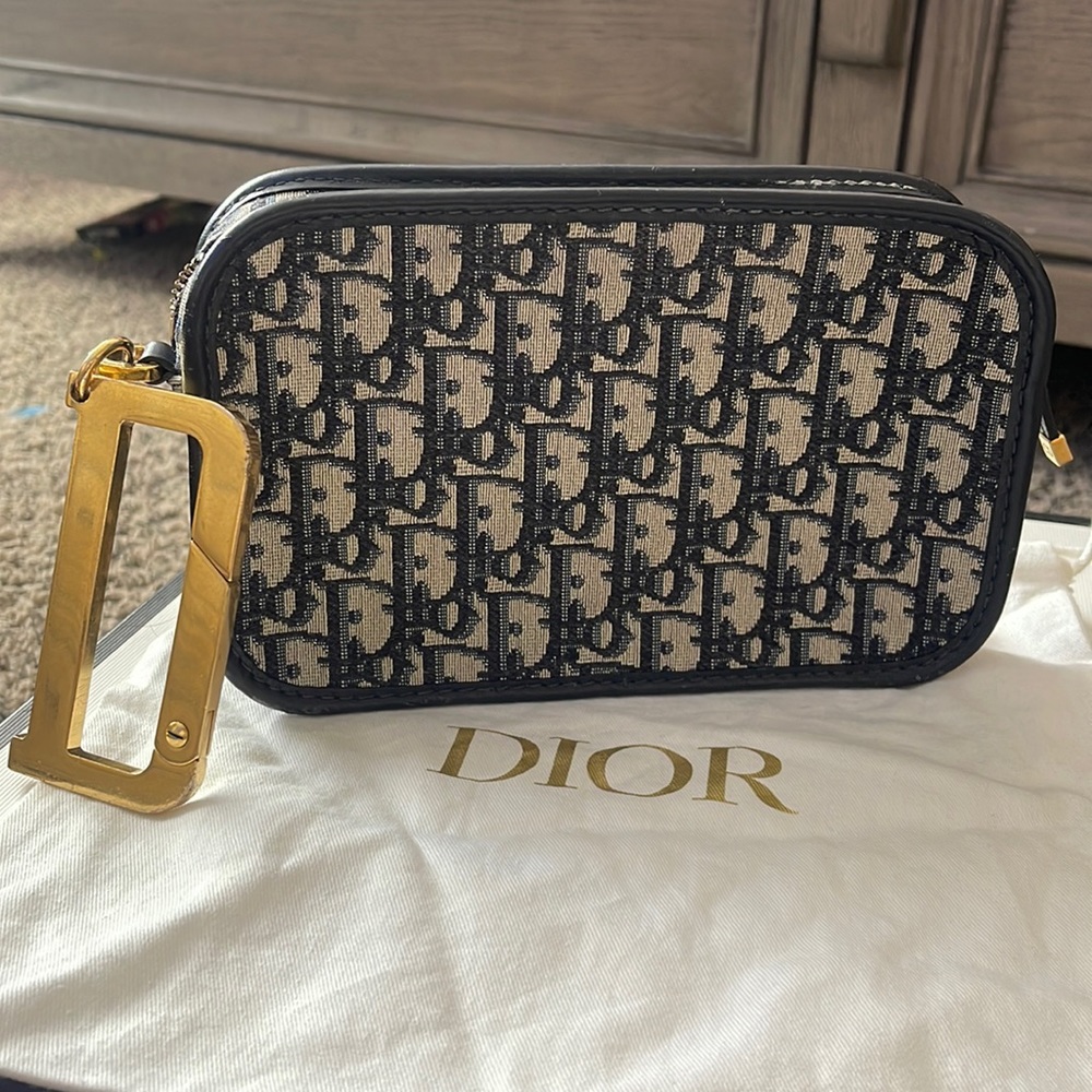 Christian Dior Oblique Diorquake clutch - Blue